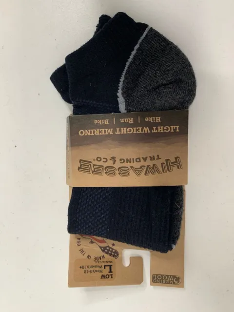 Hiwassee Trading Co Lightweight Merino Wool Low Mens L Adult Socks 72793