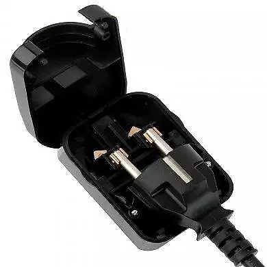 Black SCP 13A Euro converter Plug