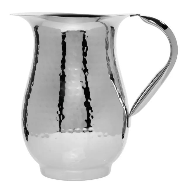 HUBERT® Water Pitcher 64 Ounce with Hammered Finish Stainless Steel