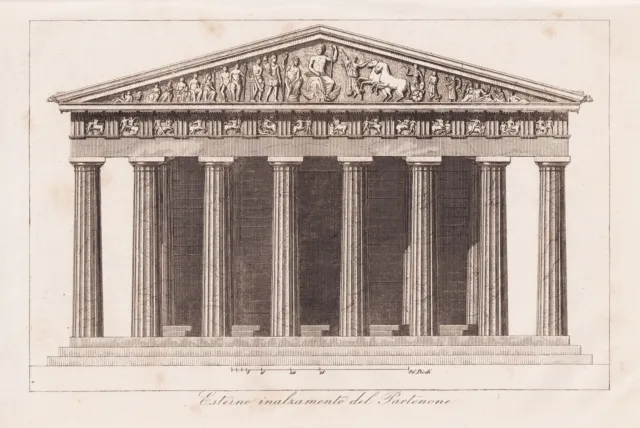 Parthenon Greece Griechenland architecture Architektur Lithographie 1860