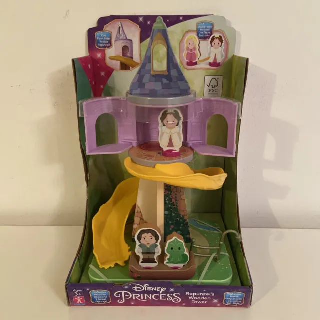 Disney Princess Wooden Rapunzel's Tower & Figures Playset New & Sealed