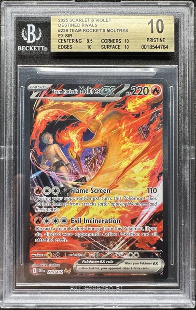 2025 POKEMON DESTINED Rivals Team Rocket's Moltres ex SIR BGS 10 ...