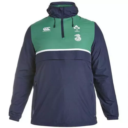 Ireland Rugby Men's Jacket (Size XS) Canterbury Showerproof 1/4 Zip Top - New
