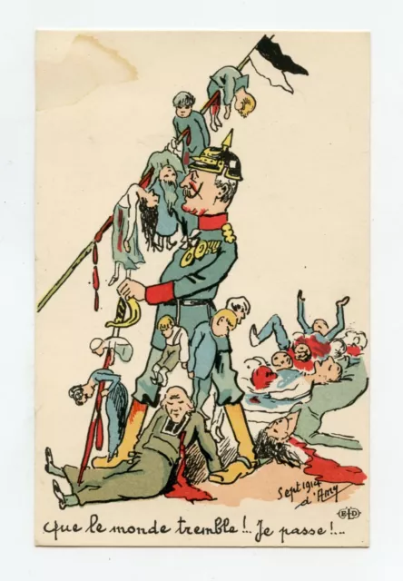 Illustratore D' Amy. Que Il Monde Aspen Guglielmo II Propaganda da Guerra