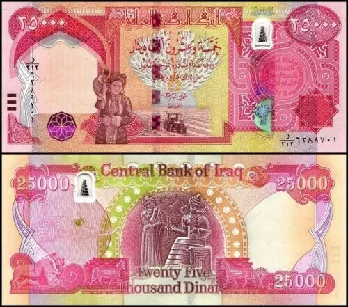 100,000 New Iraqi Dinars (25k * 4) Money IQD ACTIVE AUTHENTIC
