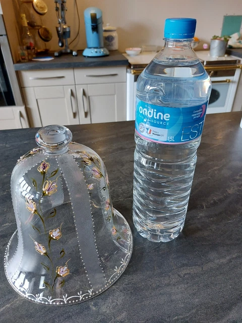 Cloche en verre peinte émaillée no vase Legras Daum .......