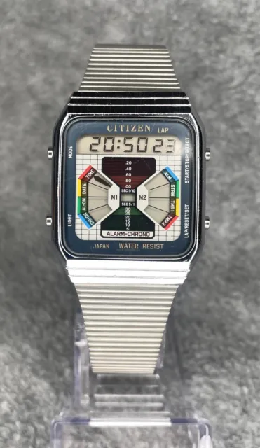 Vintage Citizen DQ-5152 Colour Graphic LCD Digital Watch 1985 - Japan - D042