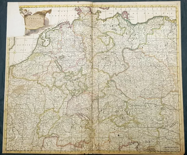 1680 Frederich de Wit Large Antique Map of Germany & Central Europe