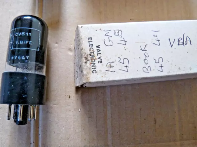 Brimar 6V6GT CV511 VB KB/FE  A  Black Base NOS Valve Tube  DEC23