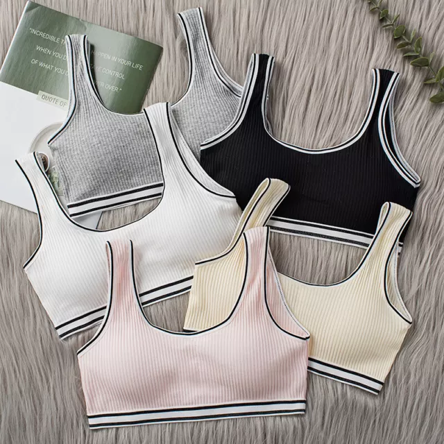 3 Pack Cotton Girls Bra Kids Underwear Sports Training Bra Crop