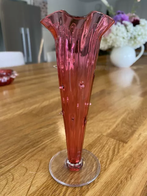 Cranberry Glass Small Vase