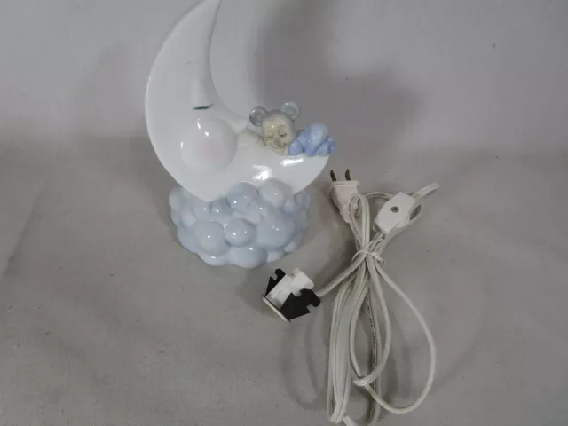 Vintage Disney Baby Mickey Mouse on Moon Nursery Night Light Table Lamp 6.5"