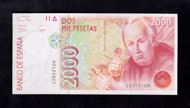 F.c. 2000 Pesetas 1992  , Serie Z , S/C .