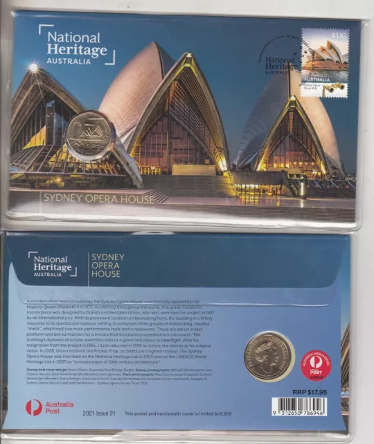 2021 Heritage: Sydney Opera House $1.00 coin PNC. issue 21. L/E 6500.