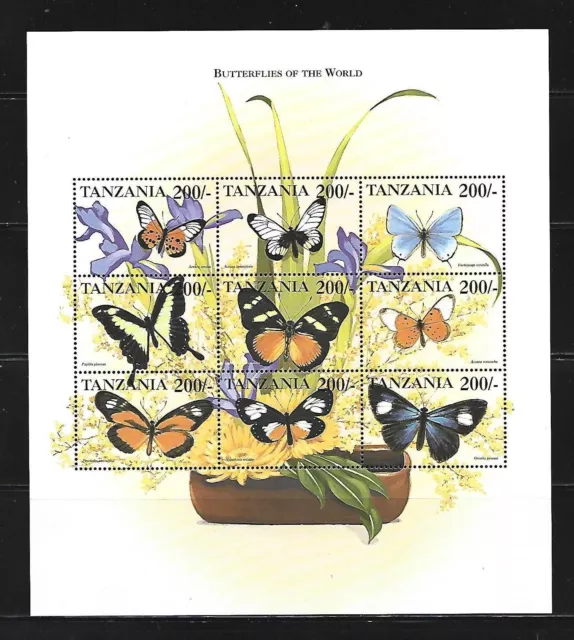 TANZANIA. Año: 1999. Tema: FAUNA. MARIPOSAS.