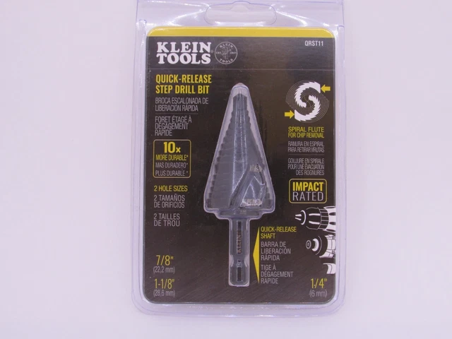 KLEIN TOOLS QRST11 SPIRAL FLUTE 7/8 to 1-1/8-Inch