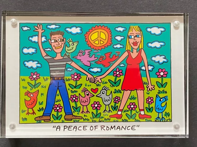 James Rizzi Kunstdruck Postkarte Motiv "a peace of romance " im Magnet - Rahmen 3