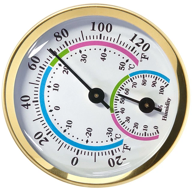 Igrometro Termometro Ambiente, 2 In 1 Igrometro E Termometro Analogico, Mini Termometro 5,8cm, Argento Verde | Leroy Merlin - 14