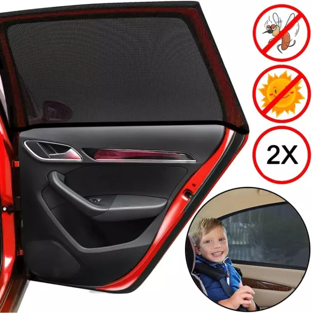 Auto Sonnenschutz Kinder Mesh Sonnenblende UV Schutz Seitenfenster Universal 2x