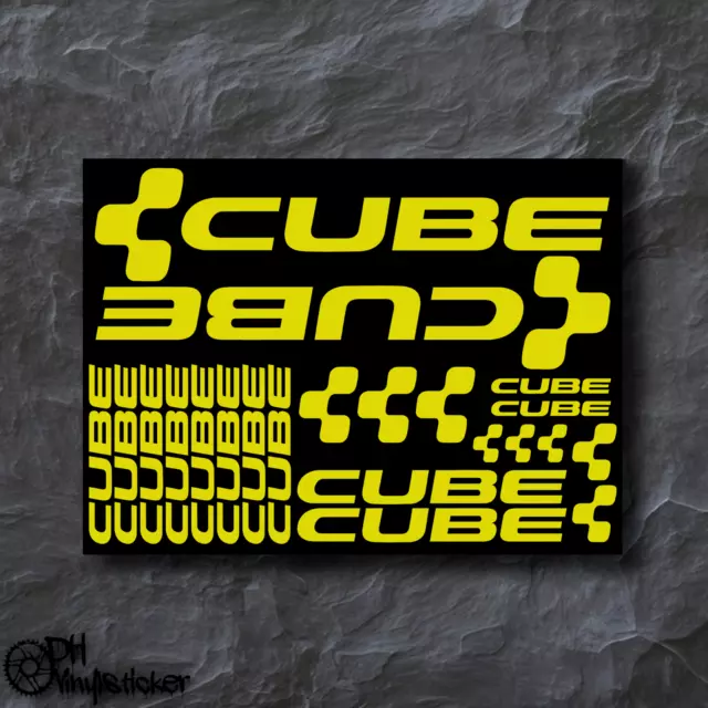 Cube Old Sticker Gelb | Aufklebersatz Set Fahrrad eBike BMX MTB eMTB Rahmen