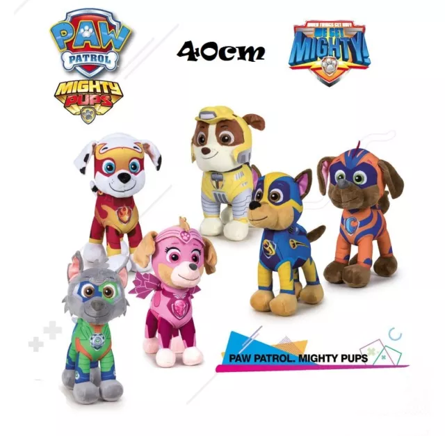 Paw Patrol Mighty Peluche 37-40 cm La Squadra dei Cuccioli,Originale Bambini +0