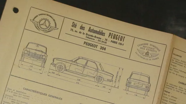 NEW !! Fiche Technique Expert Automobile : Sté PEUGEOT : Peugeot 304 Berline 4 P
