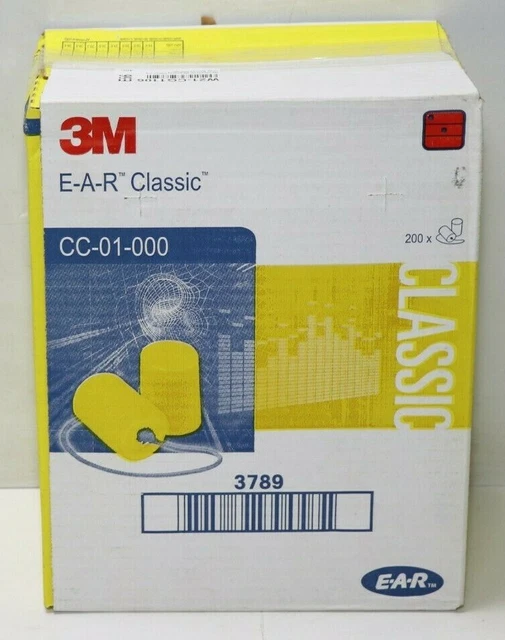 Tappi per orecchie 3 M monouso classici con cordon. Scatola da 200 paia.
