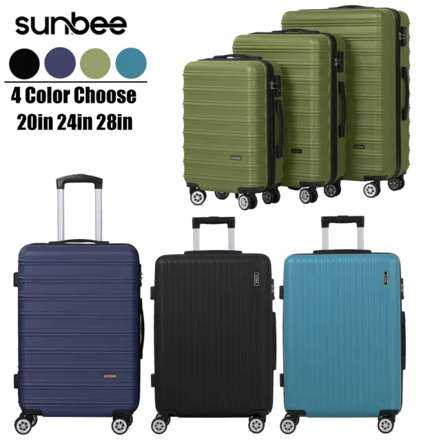3 Piece Set Suitcase Spinner Hardshell Lightweight TSA Lock Carry on Luggage Set