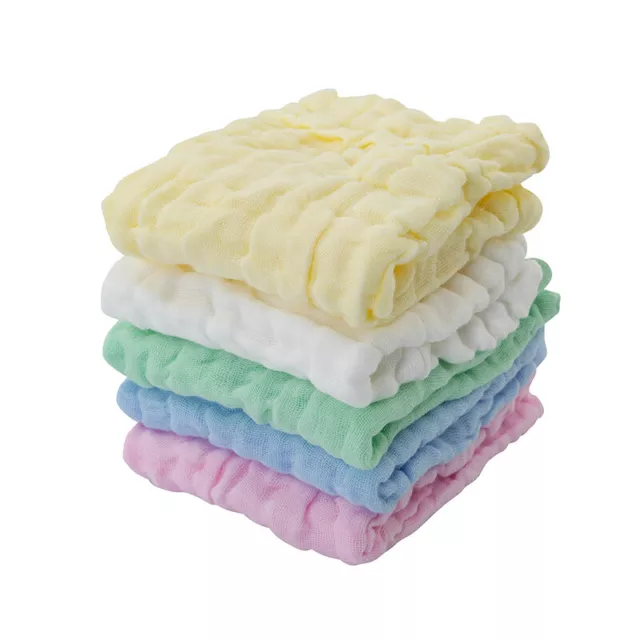 5PCS Baby Square Towel Cotton Feeding Bibs Toddler Wash Cloth Soft Saliva Towel