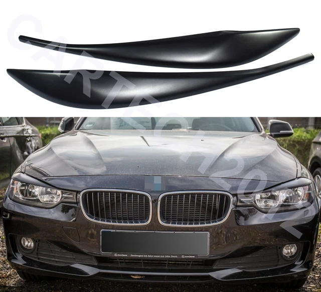 HEADLIGHT EYEBROW EYELID Cover Fits BMW F30 F31 PreLift, 2pcs, ABS