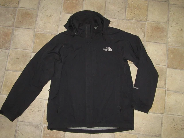 Men THE NORTH FACE HyVent Sz L Black Lightweight Hooded Zip Jacket Mesh Lining 12