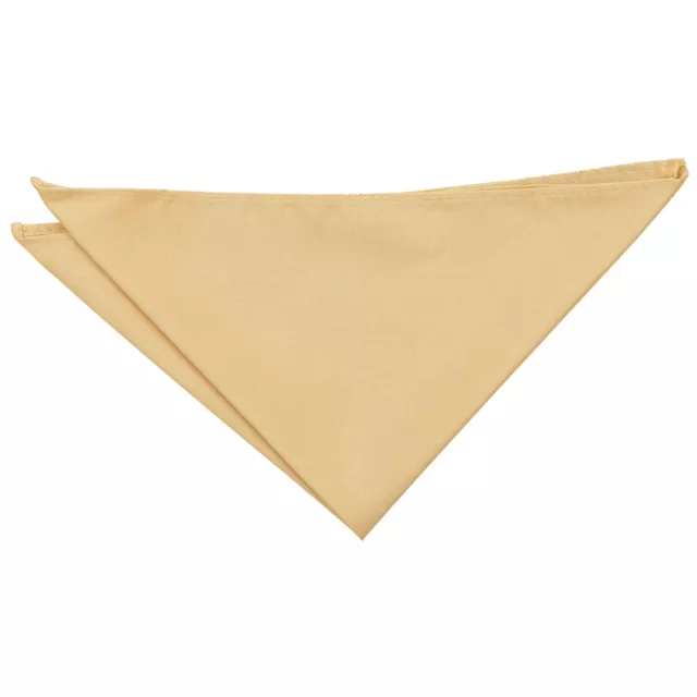 Gold Handkerchief Hanky Pocket Square Solid Plain Shantung Formal by DQT