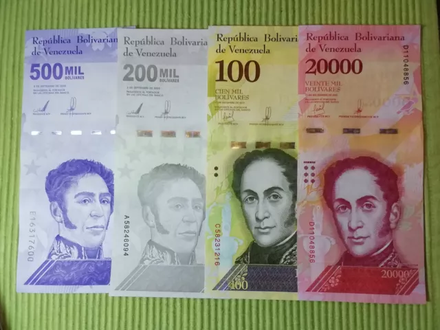 Banknoten Venezuela, 17 Scheine, versch. Jahrgänge, unc.