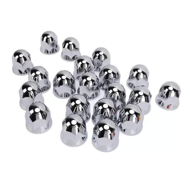 20Pcs Couvre écrous De Roue 33mm Chrome Secure Flanged Lug Nut Caps For Trucks