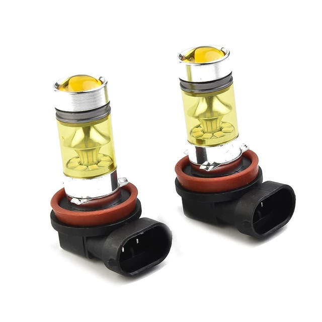 2pcs H11 H8 Led Yellow Fog Light Bulbs 4300K 100W /1500LM Super Bright DRL Parts