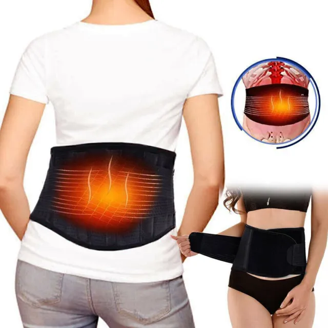 Back Support Brace Belt Lumbar Lower Waist Magnetic Padded Trimmer Pain Relief