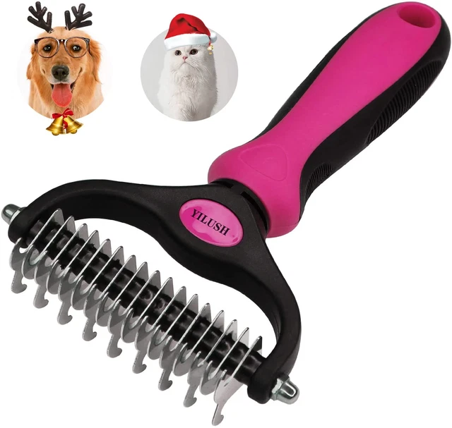 Pet Grooming Brush-Professional Dog & Cat Deshedding Dematting Tool Double-Sided