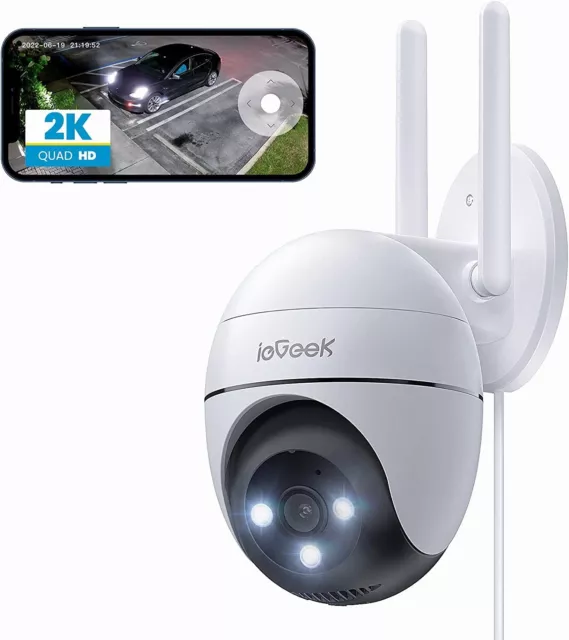 ieGeek Outdoor 2K PTZ Security Camera Home 360° Wireless WiFi CCTV Systems UK