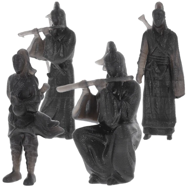 Harilla 3 Pieces HO Scale Miniature Model Skiing Figures Scenario Scenes Micro Landscape Building Road Railway Decor Wheel, A