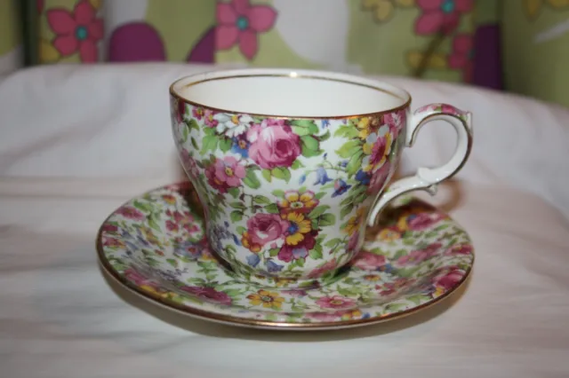Royal Winton Grimwades Summertime  Tea Cup Saucer Chintz Afternoon Tea Floral