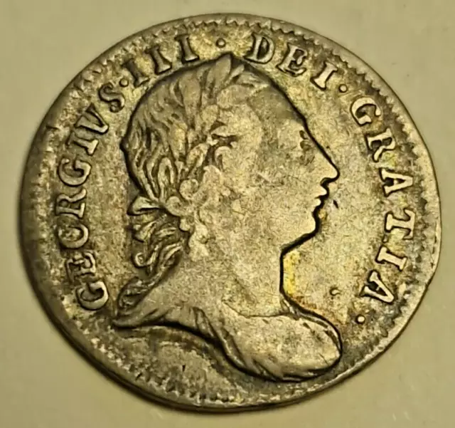 1766 Maundy Threepence, King George III Silver Coin - High Grade, Scarce