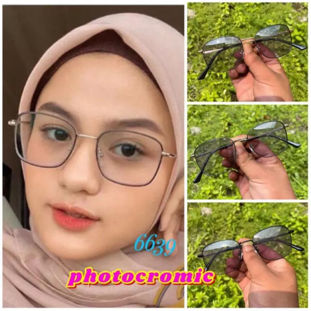 Photochromic Sunglasses Computer Eye Glasses Metal Frame Anti radiation Glass✨3