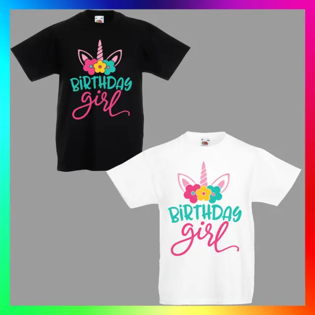 Unicorn Birthday Girl TShirt T-Shirt Tee Kids Children Cute Unisex Fantasy Cool