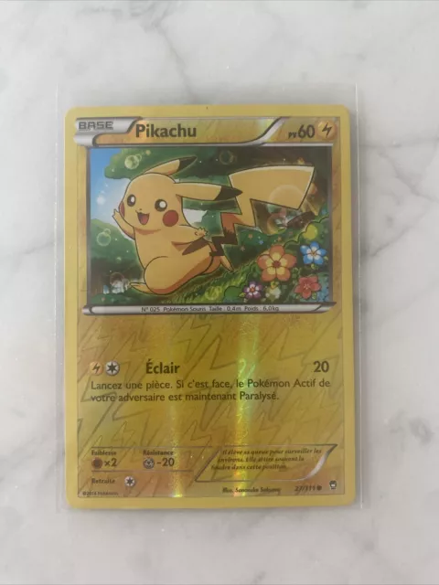 Carte Pokémon REVERSE Pikachu 27/111 XY3 Poings Furieux Bloc XY FR