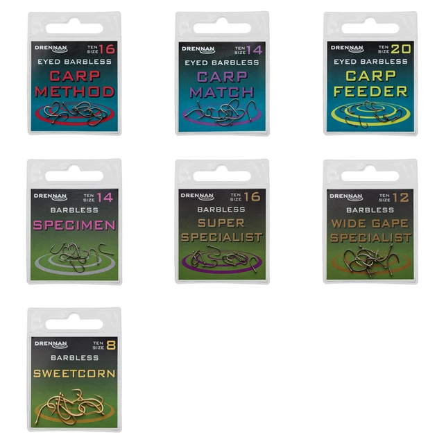 Drennan - Eyed Hooks Barbless - Entire Range Available