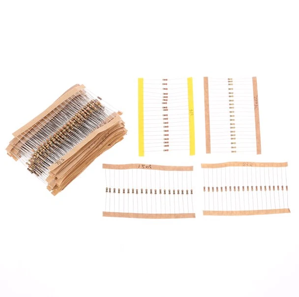 1/4W Carbon Film Resistor Kit 43 Values 860Pcs 1/4 Watt Resistors Assortment
