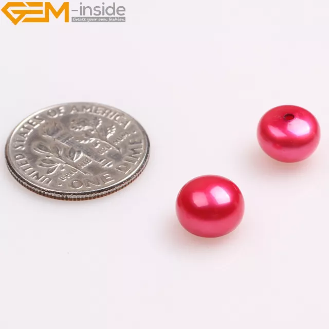 Stud Aaa Grade Half Drilled Pearl Button Beads For Earring Jewelry Making Women 3