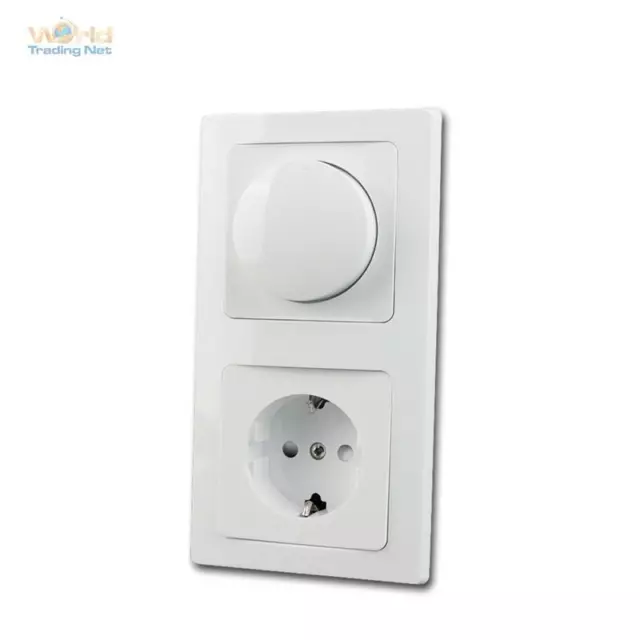 Delphi Variateur Avec Prise Schuko Blanc, 230V Avec Haut Cadre, Combinaison