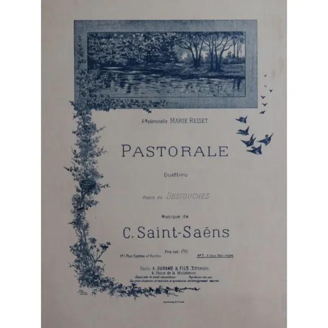 SAINT-SAËNS Camille Pastorale Chant Piano ca1895