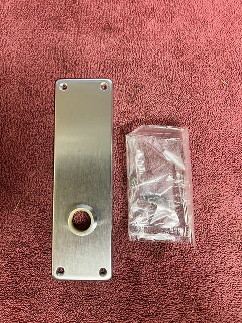 2 Vintage Style Door Knob Satin / Nickel Color Plates New Plates